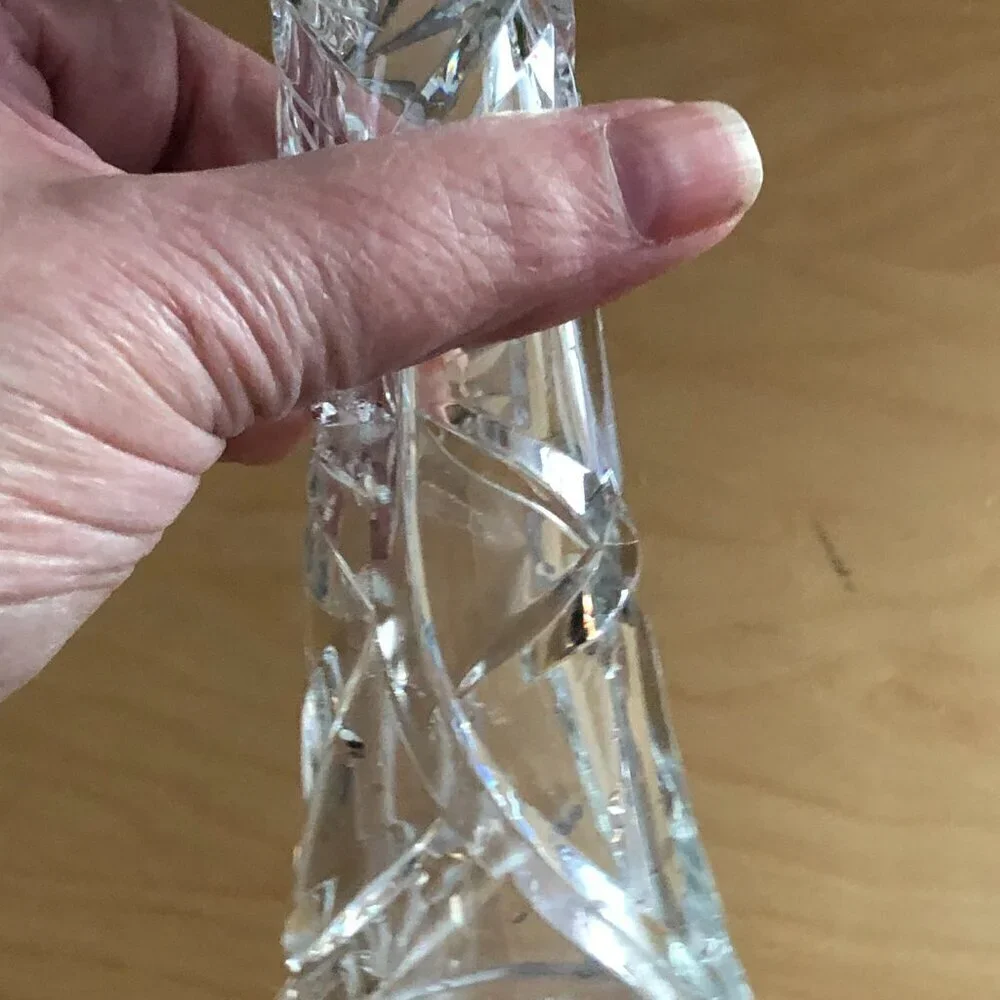Vintage Irena Crystal Vase Hand Cut & Crafted Made in Poland Mother's Day